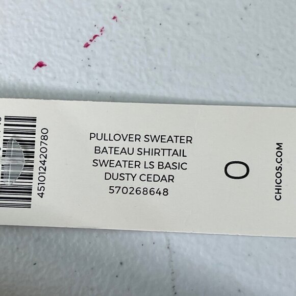New Chico's Bateau Neck Shirttail Hem Pullover Sweater Women's S Dusty Cedar Tan - Picture 5 of 10